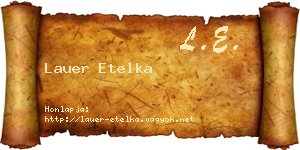 Lauer Etelka névjegykártya